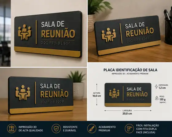 Placa identificação sala