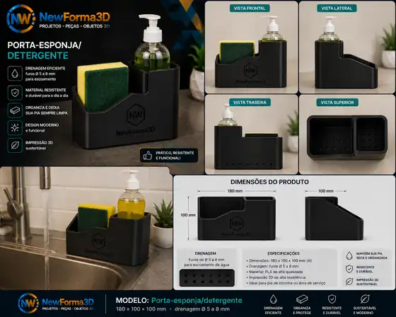 Porta-esponja/detergente