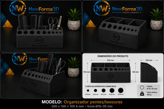 Organizador pentes/tesouras