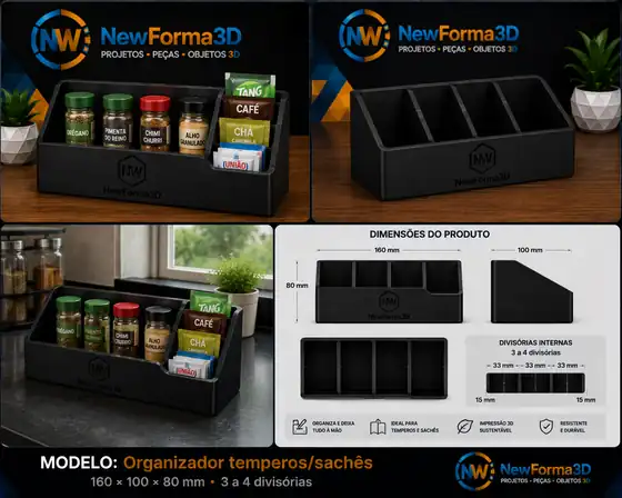 Organizador temperos/sachês