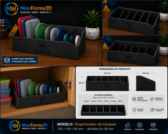 Organizador de tampas